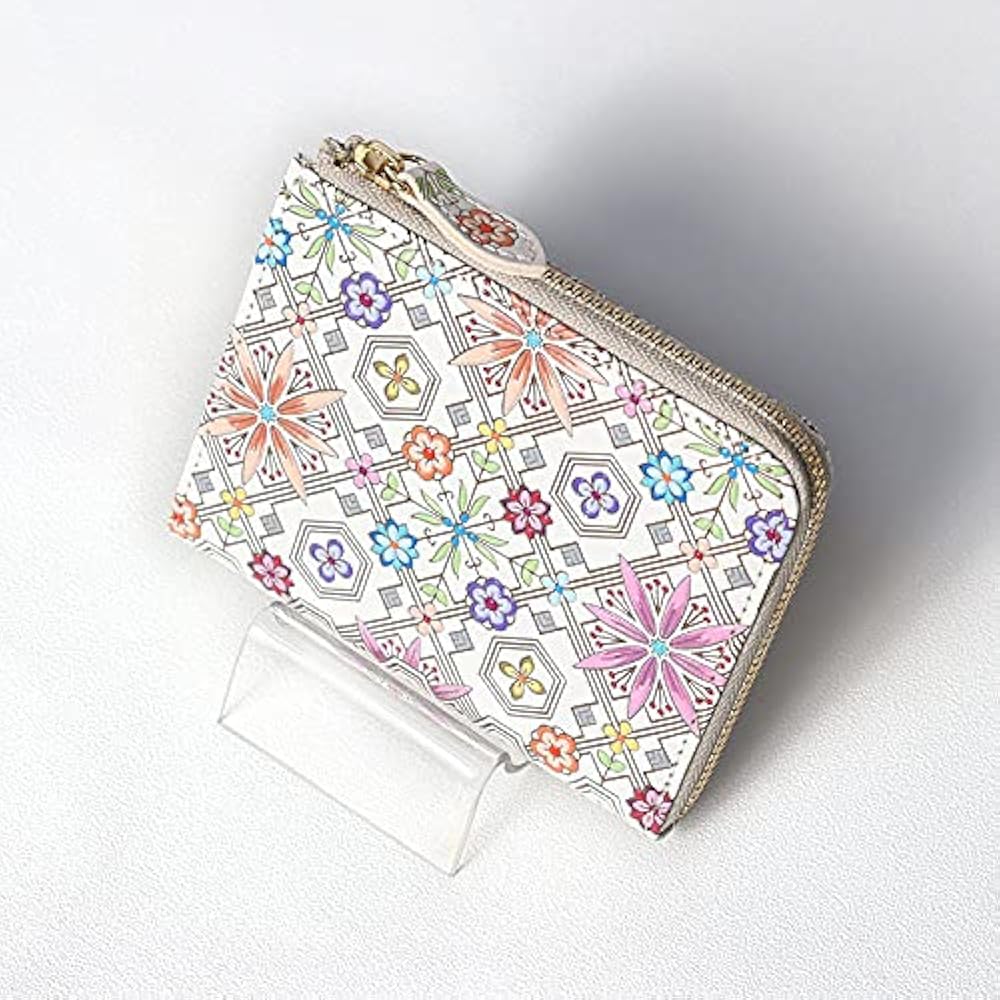 Amazon.co.jp: [浅草文庫] 友禅染 L字ファスナー ミニ 財布 花菱